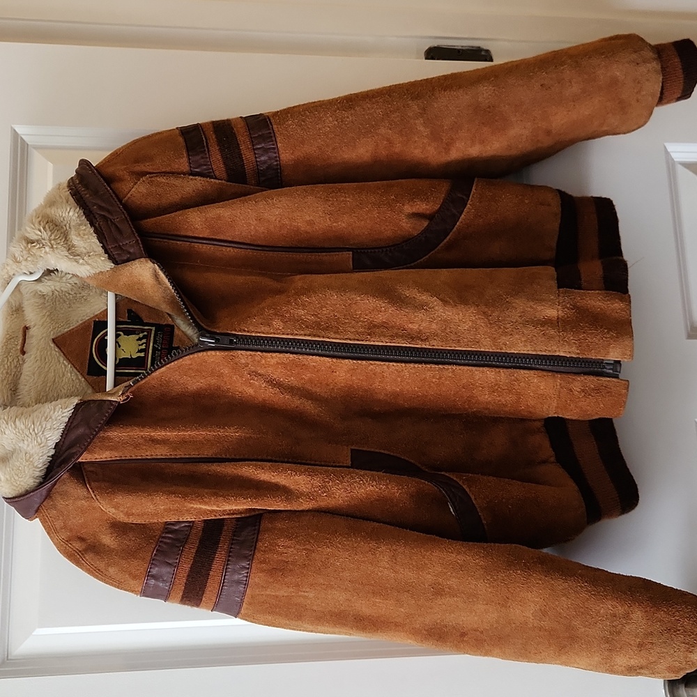 Suede Leather Heavy Duty Lined Hooded Jacket